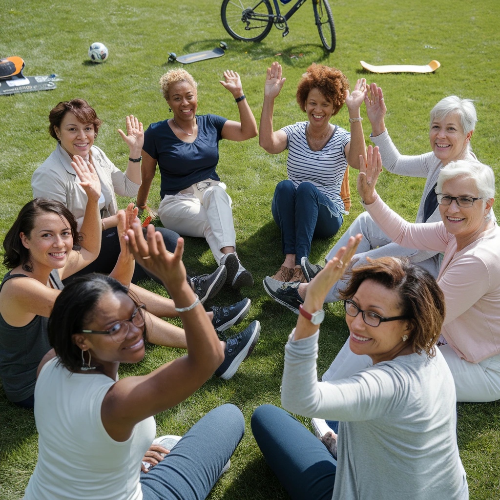 Group of moms talking - building a mom tribe