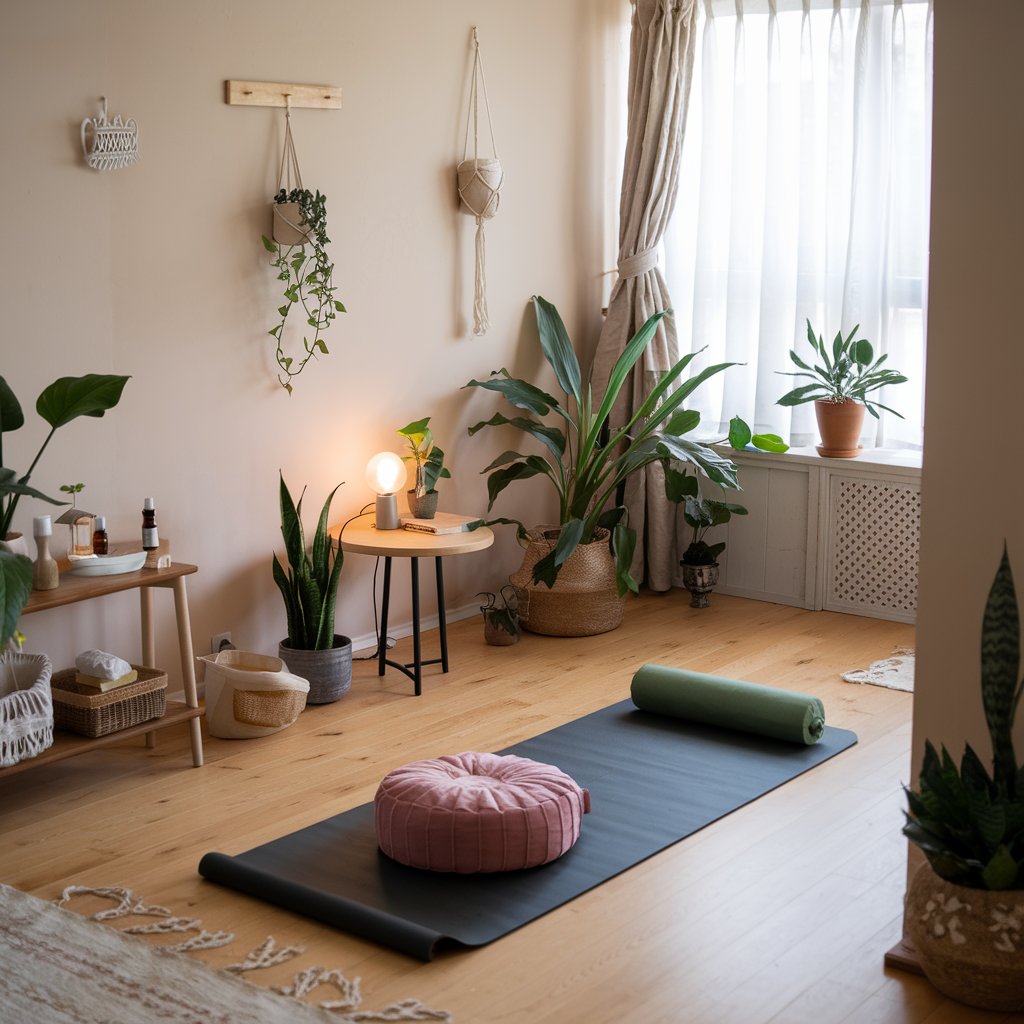 creating a wellness corner in the for selfcare is an essential part of being a stay at home wife