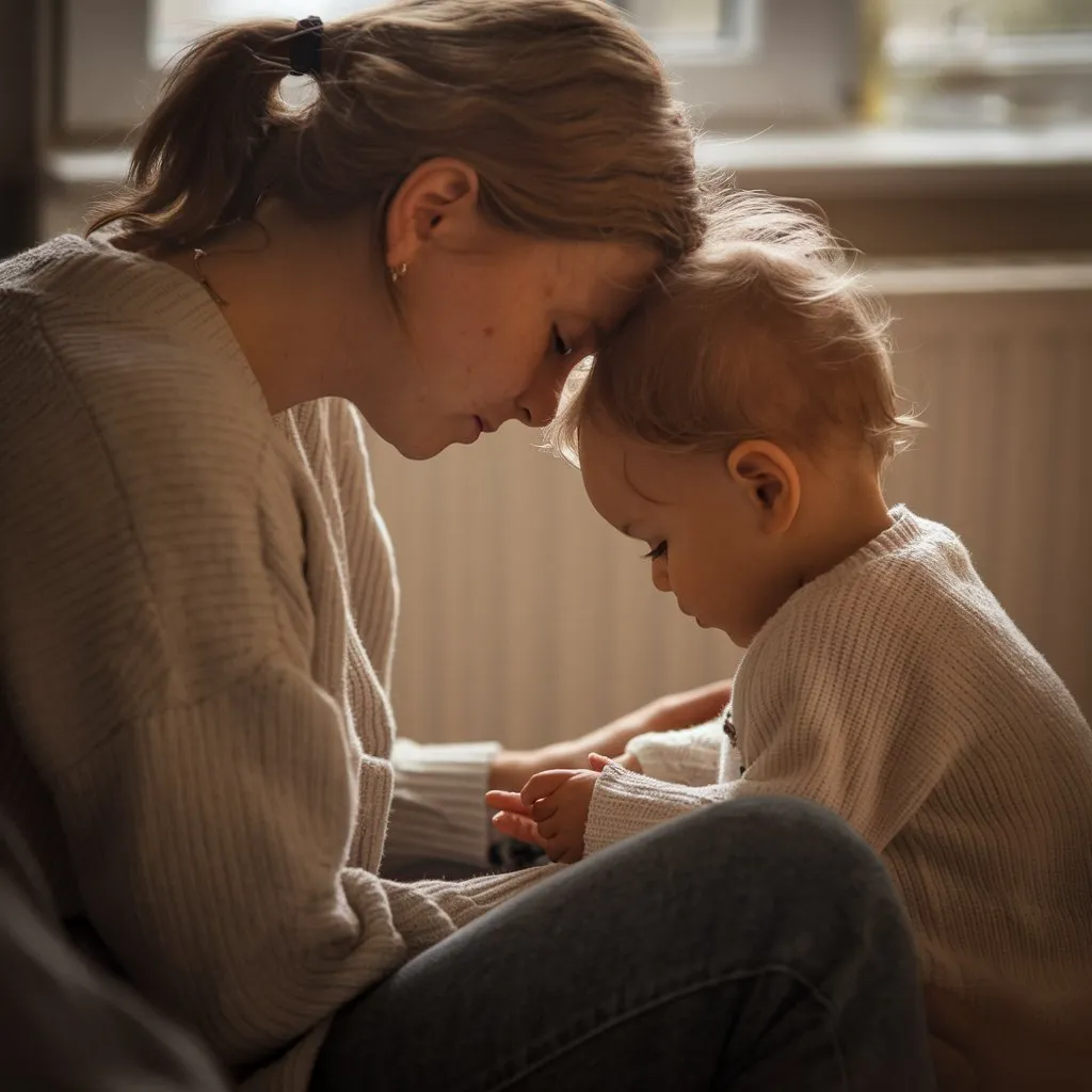 a mom emotionally connecting with her child in an intimate moment