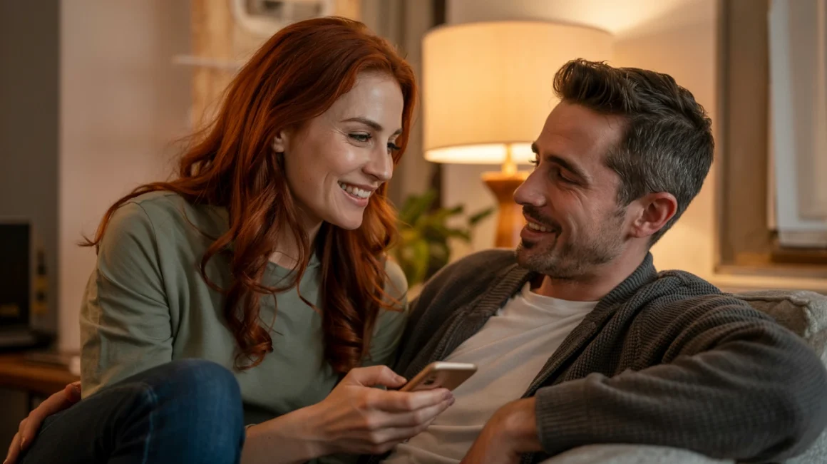 a couple having a chat at home