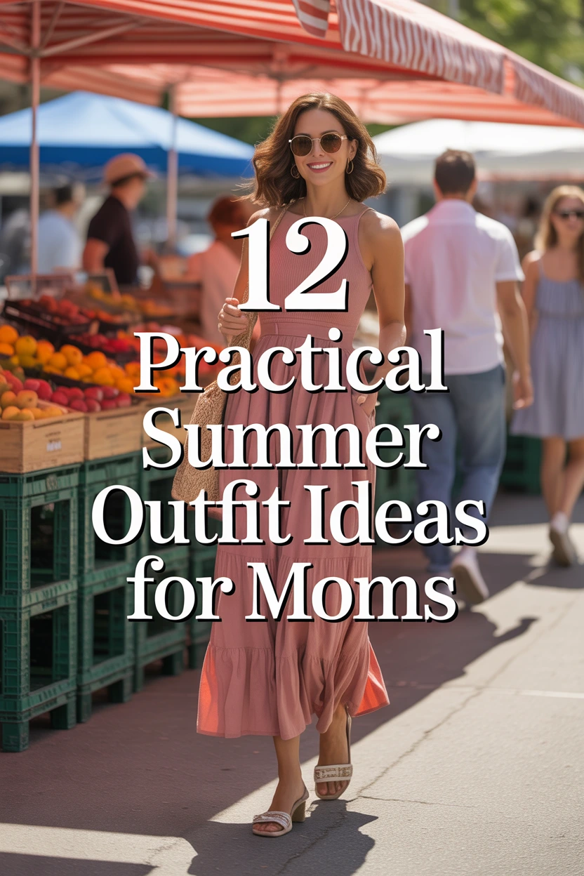 a mom in a pink smoke dress on a hot summer day